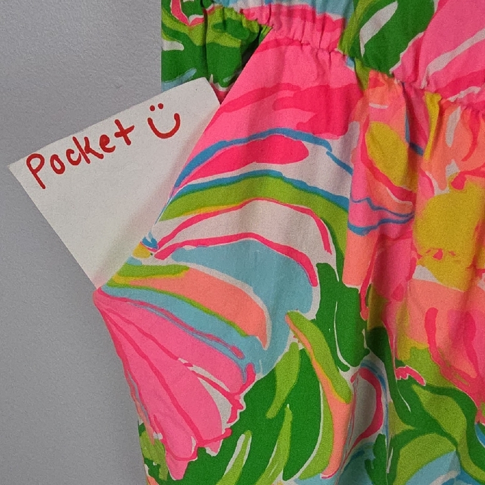 Lilly Pulitzer 23490 Tybee Sleeveless Tassel Tie Romper shorts XS - Picture 4 of 5